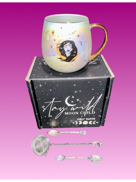 Other - Iridescent Mug Tea Steeper Set with spoons.